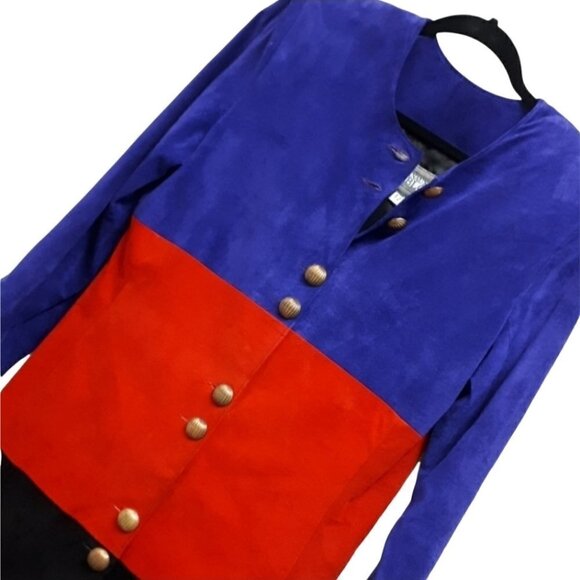 Originaux par Pablo Montreal Leather Colorblock Jacket - Picture 4 of 5
